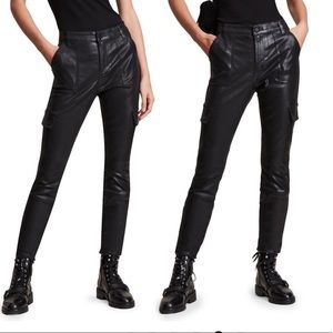 All Saints Duran coated cargo skinny pants NWT